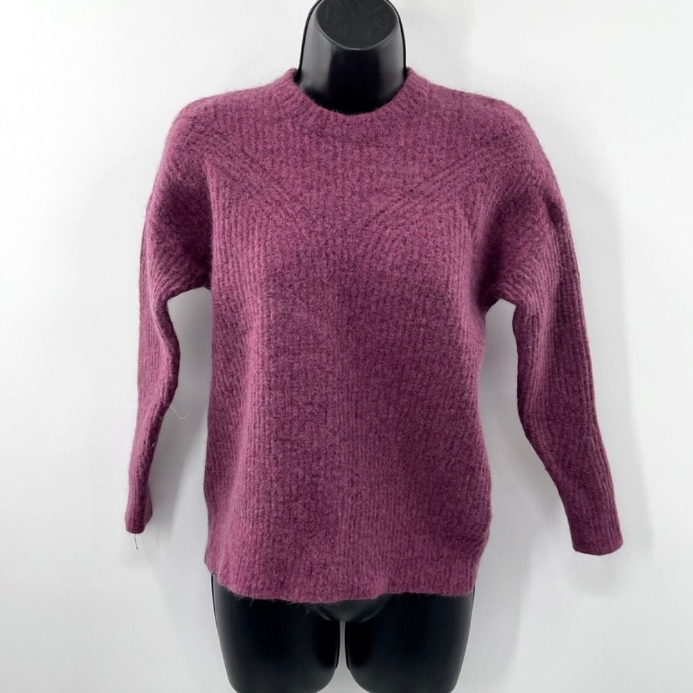 Madewell Womens Purple Pink Felted Wool Sweater Size XXS Wool Blend